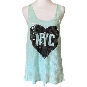 PINK Victoria's Secret Mint Sequin NYC Tank Top